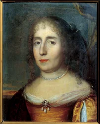 Porträt von Madame de Scudéry (oder Madeleine de Scuderi (1607 - 1701), französische Schriftstellerin). Anonymes Gemälde der französischen Schule