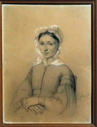 Porträt von Marie Dumas, geborene Marie Louise Elisabeth Labouret, Mutter von Alexandre Dumas dem Älteren. Anonyme Zeichnung. 1841, Villers-Cotterêts. Musée Alexandre Dumas