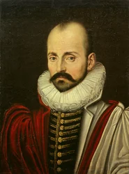 Porträt von Michel Eyquem de Montaigne (1533-1592), französischer humanistischer Philosoph. Gemälde der französischen Schule des ersten Viertels des 17. Jahrhunderts