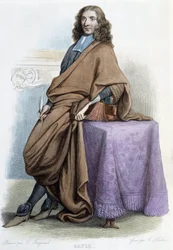 Porträt von Pierre Bayle, französischer Philosoph und Schriftsteller (1647-1706) - in „Le Plutarque français“, von Mennechet