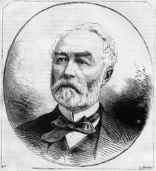 Porträt von Pierre Frederic Dorian (1814-1873), französischer Politiker, Minister für öffentliche Arbeiten unter der Dritten Republik 1870. Gravur in „Le Monde Illustré“ Nr. 707 vom 29. Oktober