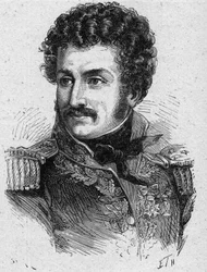 Porträt von Pierre Yriex Daumesnil (1776-1832), französischer General während des Ersten Kaiserreichs und der Restauration - Gravur von 1889 - Private Sammlung