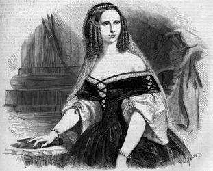 Porträt von Sophie von Württemberg (1818-1879), Königin der Niederlande. Gravur in „Le Monde Illustré“ Nr. 53 vom 17. April 1858