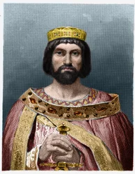 Porträt von Thierry I. (? - 533), König von Austrasien - in „Histoire des Francais“ von Lavallee, Gravur, sd.