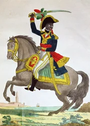 Porträt von Toussaint Louverture (1743-1803) zu Pferd, frühes 19. Jahrhundert