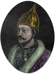 Porträt von Jaroslaw I. der Weise (Jaroslaw Wladimirowitsch) (Jaroslaw I.) (978-1054), Großfürst der Rus von Kiew - Porträt von Jaroslaw dem Weisen - Jaroslaw I., Großfürst der Rus - aus der Neuen Nationalen Enzyklopädie von Maurice La Charest - 1870