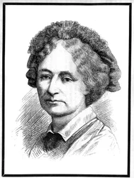 Porträt der Gräfin von Chambord (1817-1886) (Marie Therese Beatrix Gaetane von Habsburg-Lothringen, Erzherzogin von Österreich und Prinzessin von Modena). Gravur in "Le Monde Illustré", 3. April 1886