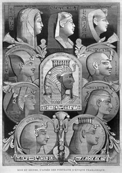 Porträts von Königinnen und Königen des Alten Ägypten, aus L
