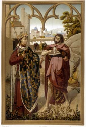 Porträts von Saint Louis und Saint John the Baptist - Reproduktion nach Fragment eines Altars von Van Eyck