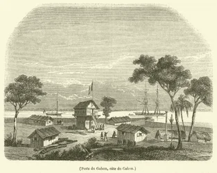 Poste du Gabon, Küste von Gabun (Gravur)