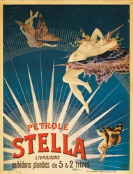 Plakat, das Stella-Benzin bewirbt, 1897