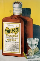 Plakat, das Triple Sec Cointreau aus Angers bewirbt