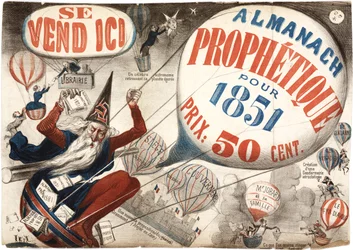 Plakat zur Werbung für den Almanach Prophetique, 1851