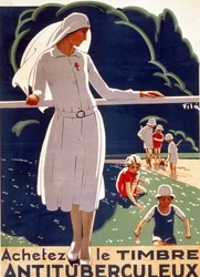 Plakat für „Kaufe das TB-Pflaster“ veröffentlicht vom Nationalen Komitee zur Verteidigung gegen Tuberkulose. Lithographie 1917