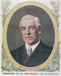 Präsident Woodrow Wilson, Illustration aus Le Petit Journal, 1917