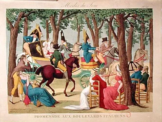 Spaziergang auf dem Boulevard des Italiens in Paris, frühes 19. Jahrhundert