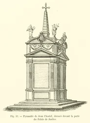 Pyramide von Jean Chastel, errichtet vor dem Tor des Palais de Justice