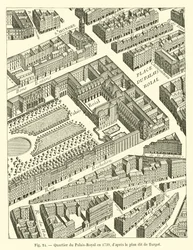 Viertel des Palais-Royal im Jahr 1739, nach dem sogenannten Turgot-Plan
