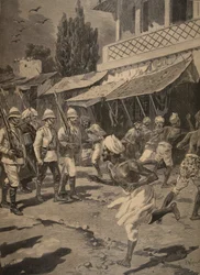 Rebellion in Bombay, Illustration aus Le Petit Journal: Supplement illustre, 1898