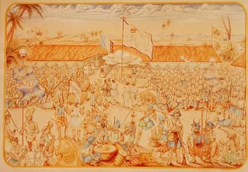 Empfang durch den König von Dahomey für die französischen Gesandten