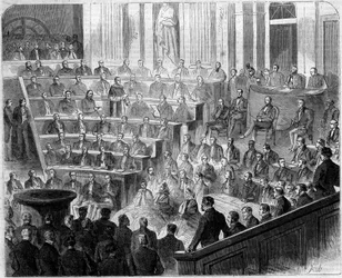 Empfang von Henri Lacordaire (1802-1861), französischer Priester und Dominikaner, an der Académie Française, 24. Januar