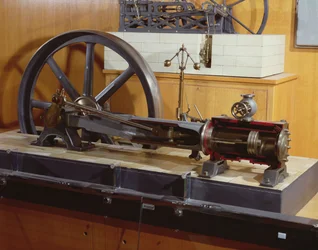 Rekonstruktion der von George Henry Corliss (1817-88) erfundenen Dampfmaschine (Metall)