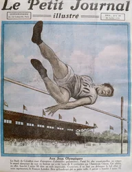 Rekordhochsprung bei den 8. Olympischen Spielen, Paris, 1924, Titelillustration aus Le Petit Journal, 20. Juli 1924