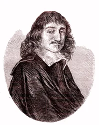 Rene Descartes, französischer Physiker, Mathematiker, Philosoph. 1865 (Gravur)