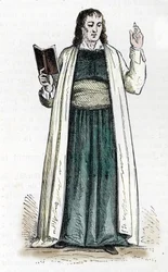 Darstellung eines theophilanthropischen Priesters (Farbstich)