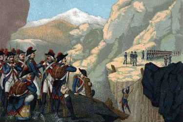 Reservearmeekampagne im Jahr 1800: Durchquerung des Simplonpasses durch General Bethencourt im Mai 1800.