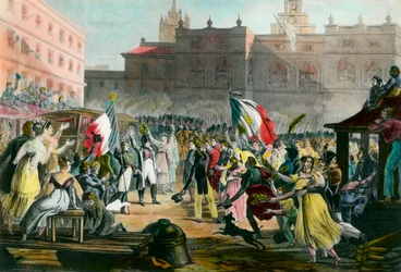 Rückkehr von Napoleon Bonaparte von der Insel Elba nach Grenoble im März 1815