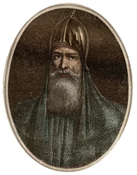 Riourik (Riurik, Rurik Rouri), warägischer Fürst des 9. Jahrhunderts - Porträt von Rurik, einem warägischen Stammesführer und Gründer der Kiewer Rus (ca. 830-ca. 879) - Neue Nationalenzyklopädie von Maurice La Charest - 1870