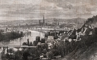 Rouen - Seine-Maritime - Gravur in „La France illustrée: Geographie, Geschichte, statistische Verwaltung“ von V.A. Malt-Brown. 1884