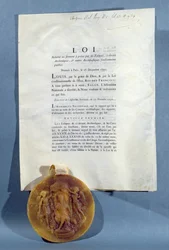Königlicher Erlass von Ludwig XVI., der die Verpflichtung der französischen Bischöfe und Priester zur Ablegung eines Treueeids auf die Zivilverfassung des Klerus bestätigt, 16. Dezember 1790