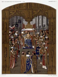 Krönung Karls VI. (1380) - in „Die Chronisten der Geschichte Frankreichs von den Anfängen bis zum 16. Jahrhundert“ von Mme de Witt, Paris