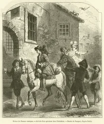 Szenen aus dem Roman comique, Ankunft eines Operateurs im Gasthaus