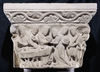 Szenen vom Tod von Johannes dem Täufer, Relief von einem Kapitell