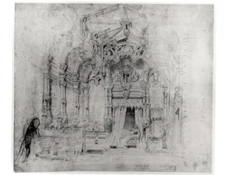 Bühnenbild für die erste Aufführung von Angelo, Tyrann von Padua von Victor Hugo, 1835
