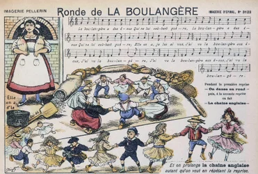 Noten für das Volkslied „Ronde de la boulangère“ - Bild von Epinal, Pellerin