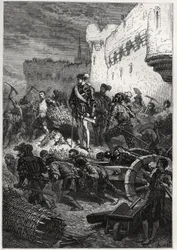 Belagerung von Metz (1552) - François de Guise und die Arbeiten an den Festungsmauern von Metz - Gravur aus „Die Geschichte Frankreichs erzählt meinen Enkeln“ - von François Guizot - 1872-1876