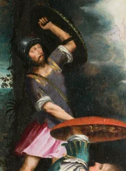Soldaten während der Auferstehung, Detail. Triptychon von Aubery