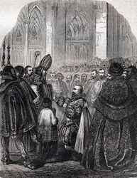 Die Abjuration von Heinrich IV., König von Frankreich in Saint Denis am 25. Juli