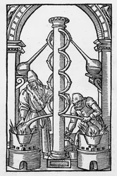 Der Alchemist bei der Arbeit, Kopie einer Illustration aus 