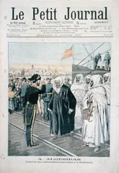 Die Ankunft der marokkanischen Botschafter bei der Internationalen Konferenz von Algeciras im Jahr 1906, Titelblatt von Le Petit Journal, 21. Januar 1906