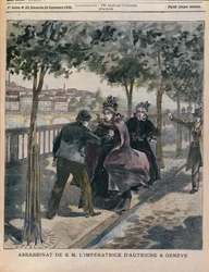 Die Ermordung Elisabeths (1837-98), Kaiserin von Österreich, in Genf, Titelblatt von L