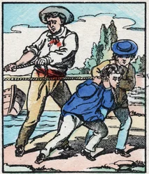 Der Bootsmann. Gravur in „La chanson des metier“. Epinal, Ende des 19. Jahrhunderts. Private Sammlung