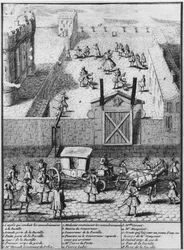 Die Konvulsionäre von Saint-Médard werden ins Gefängnis der Bastille gebracht, ca. 1730