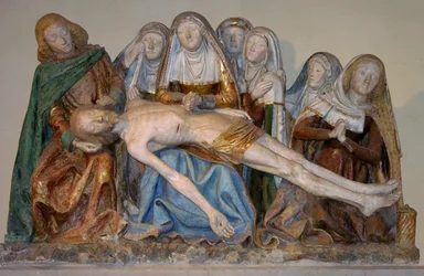 Die Grablegung, 1490 (bemalter Stein) (Detail)