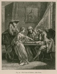 Das Spiel Trictrac; nach Eisen