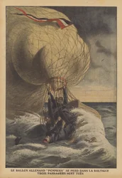 Der deutsche Ballon Pommern stürzt in die Ostsee